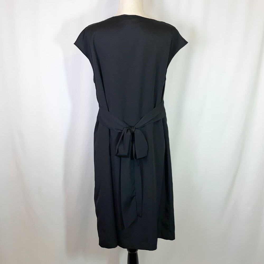 Mossimo Lightweight Sheath Dress Black Short Cap Sleeves Tie Back Size XL - Picture 3 of 10